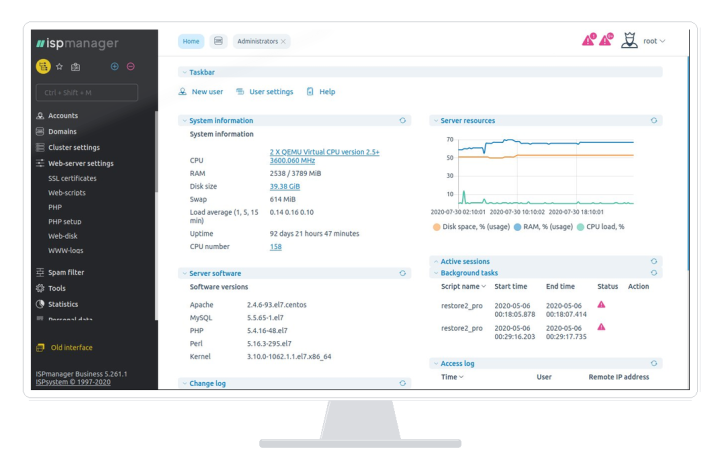 VPS preinstalat cu ISPManager