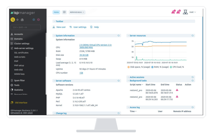 VPS preinstalat cu ISPManager