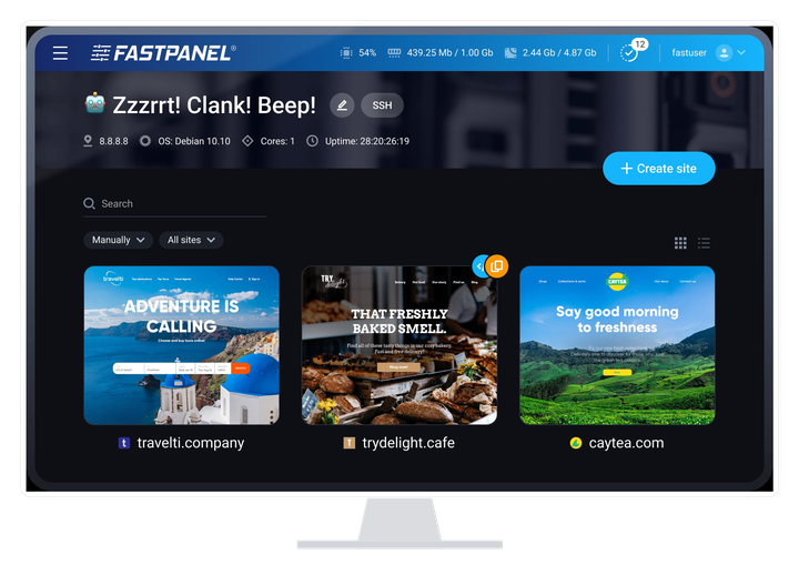VPS-uri cu FastPanel Preinstalat în România