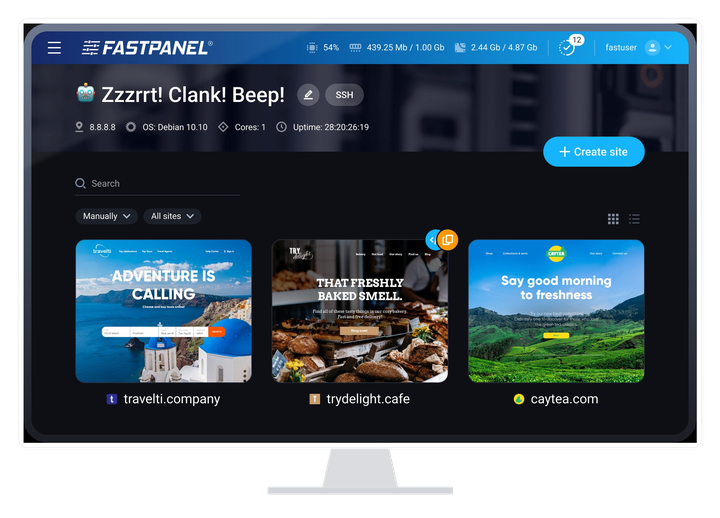 VPS-uri cu FastPanel Preinstalat în România