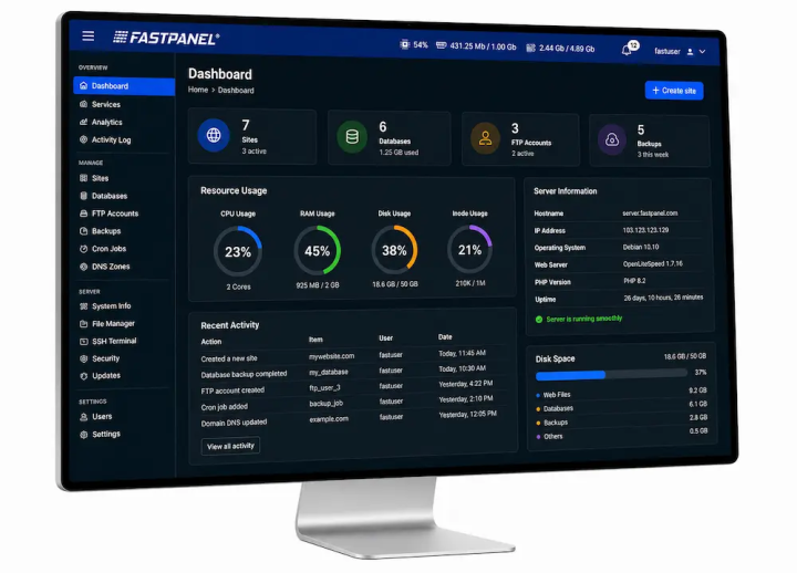 Găzduire VPS cu FastPanel Preinstalat: Gestionare Rapidă și Eficientă 2
